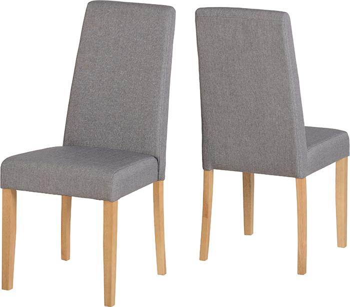 Rimini Chair In Natural Oak With Grey Fabric